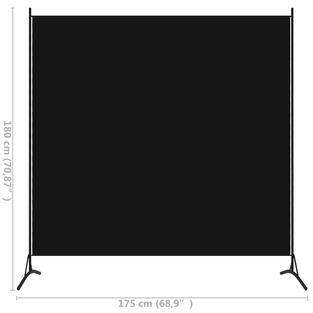 vidaXL Romdeler svart 175x180 cm stoff