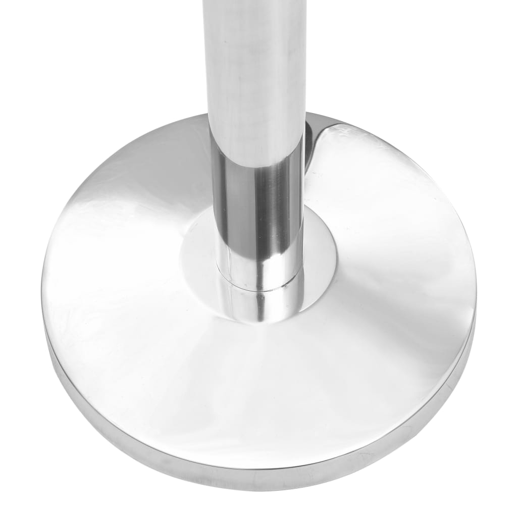vidaXL Avsperringsstolper med bånd rustfritt stål sølv