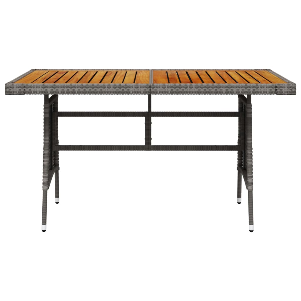 vidaXL Hagebord grå 130x70x72 cm polyrotting og heltre akasie