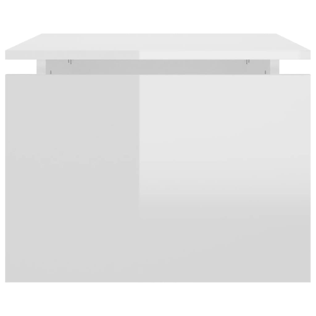 vidaXL Salongbord høyglans hvit 68x50x38 cm sponplate