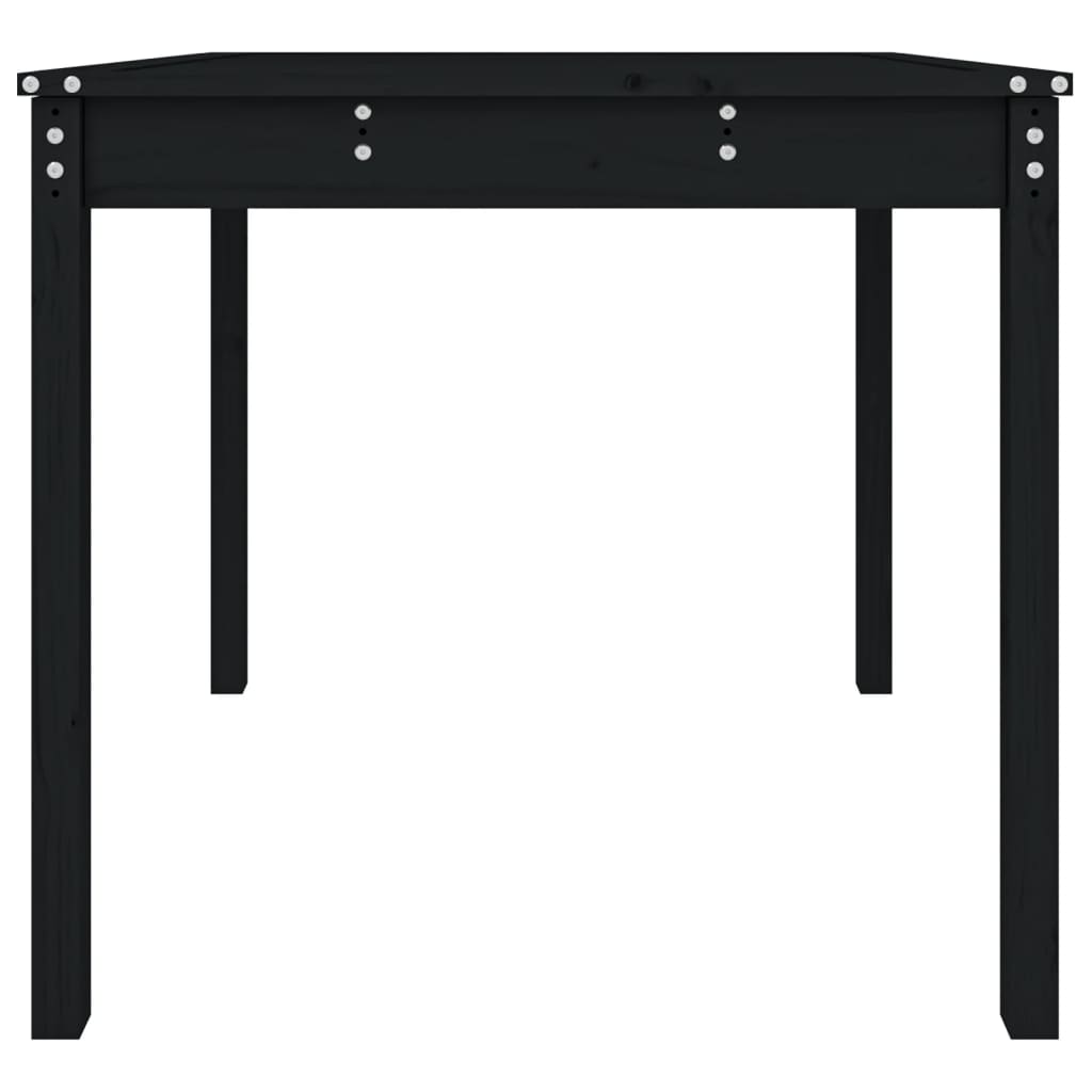 vidaXL Hagebord svart 82,5x82,5x76 cm heltre furu