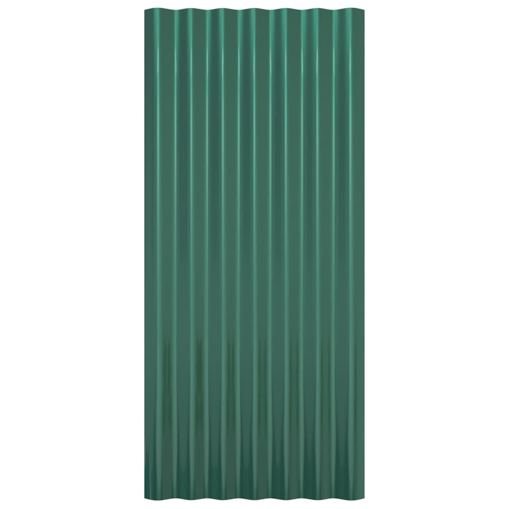 vidaXL Takpaneler 36 stk pulverlakkert stål grønn 80x36 cm