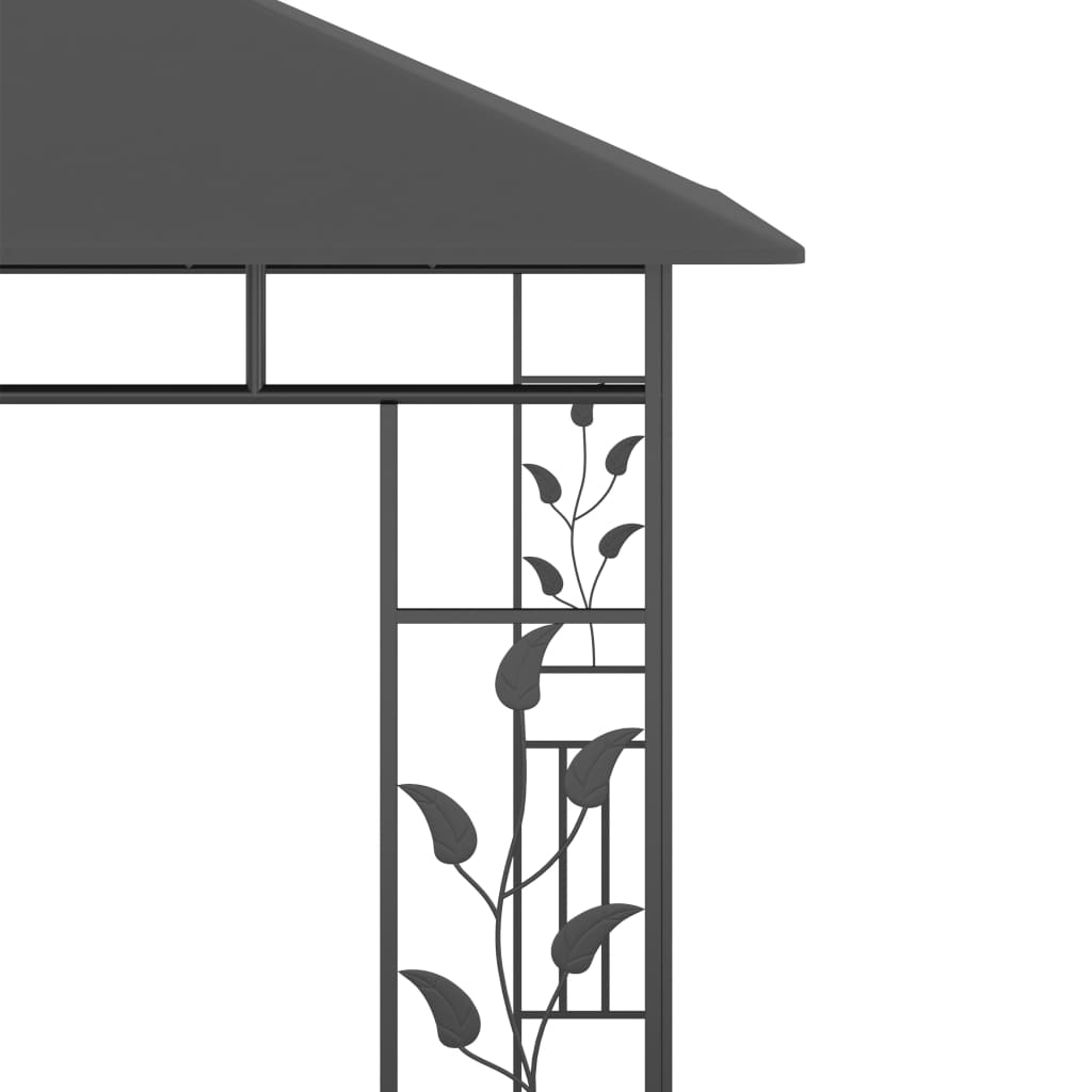 vidaXL Paviljong med myggnett 3x3x2,73 m antrasitt 180 g/m²