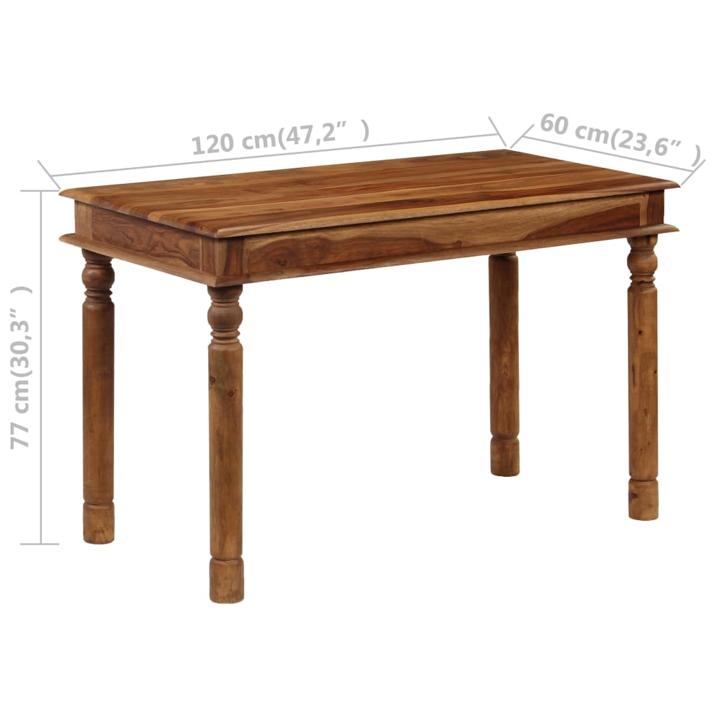 vidaXL Spisebord heltre indisk rosentre 120x60x77 cm