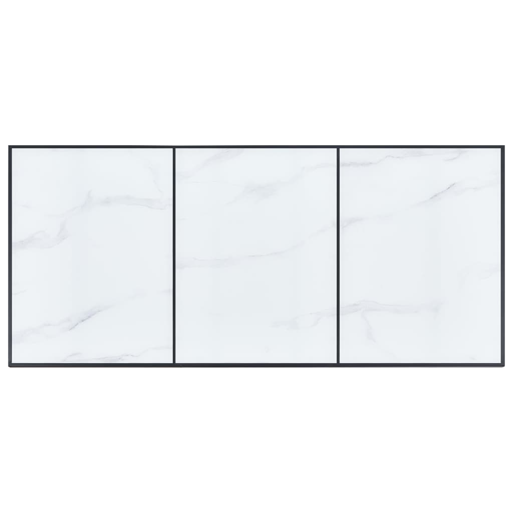 vidaXL Spisebord hvit 180x90x75 cm herdet glass