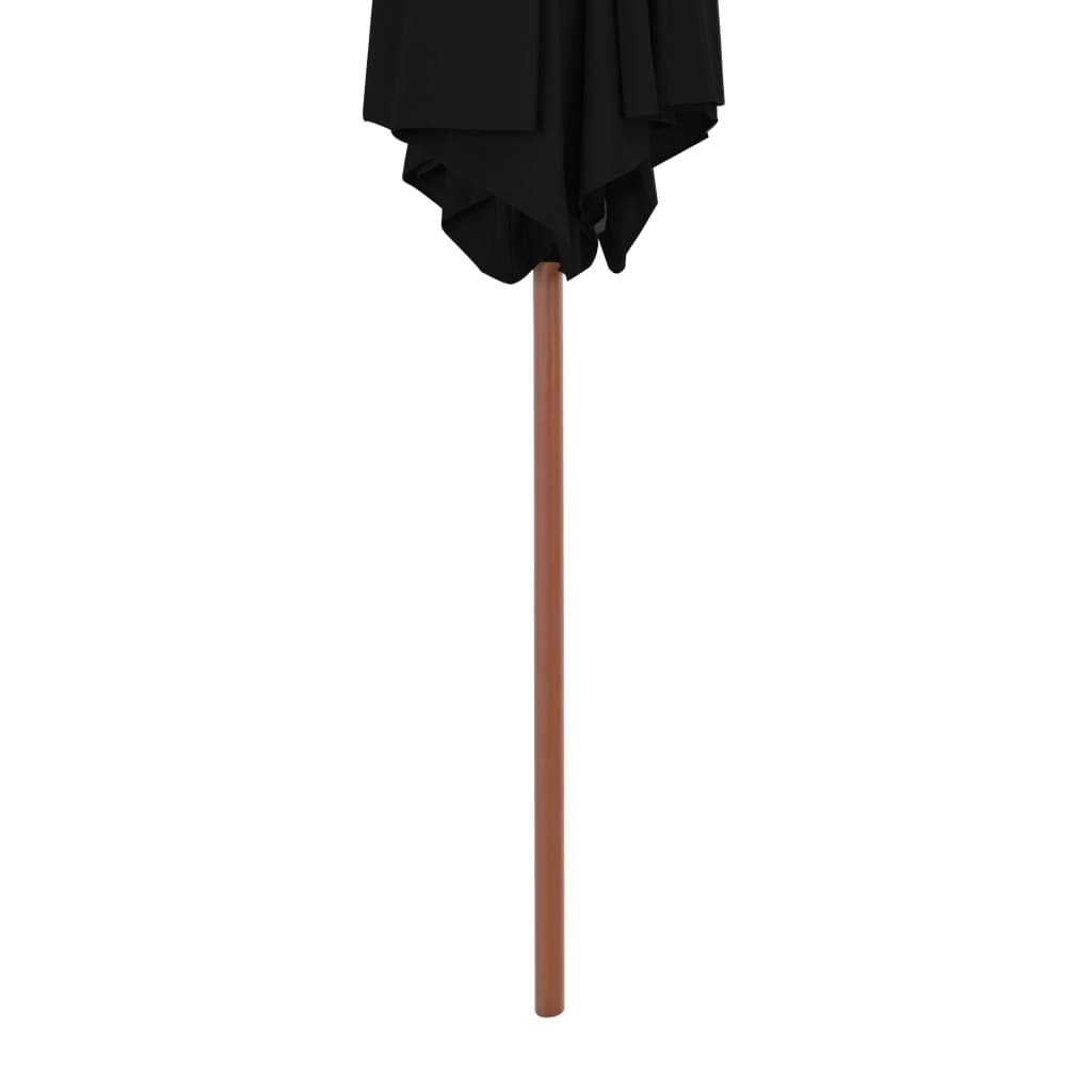 vidaXL Parasoll med trestang svart 270 cm