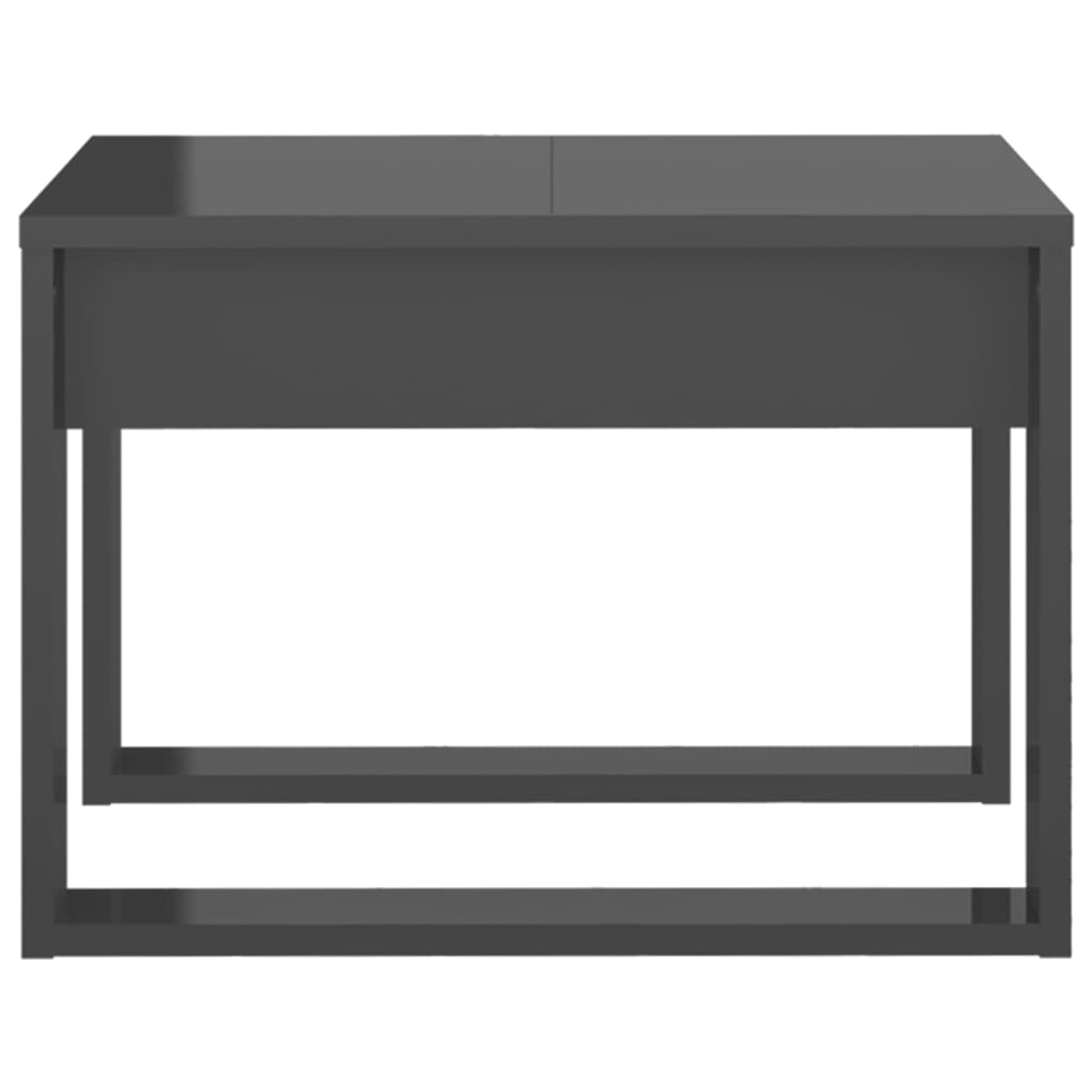 vidaXL Sidebord høyglans grå 50x50x35 cm sponplate