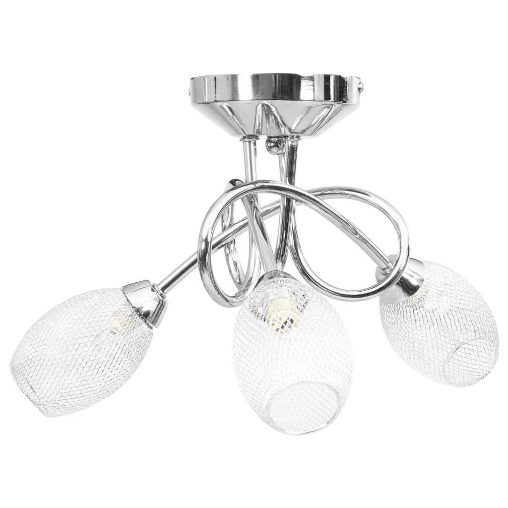 vidaXL Taklampe med forkromede lampeskjermer for 3 G9-lyspærer
