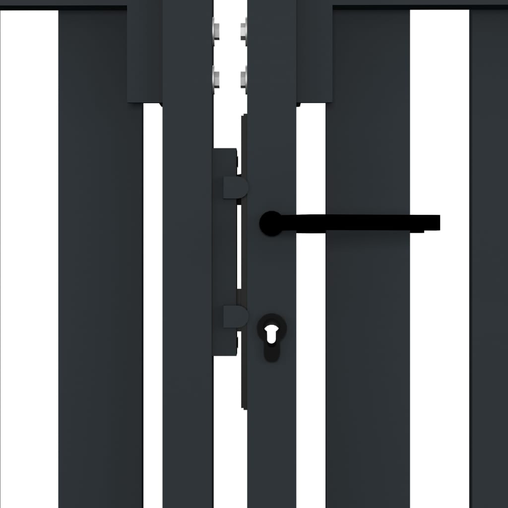 vidaXL Hageport med dobbel dør stål 306x200 cm antrasitt