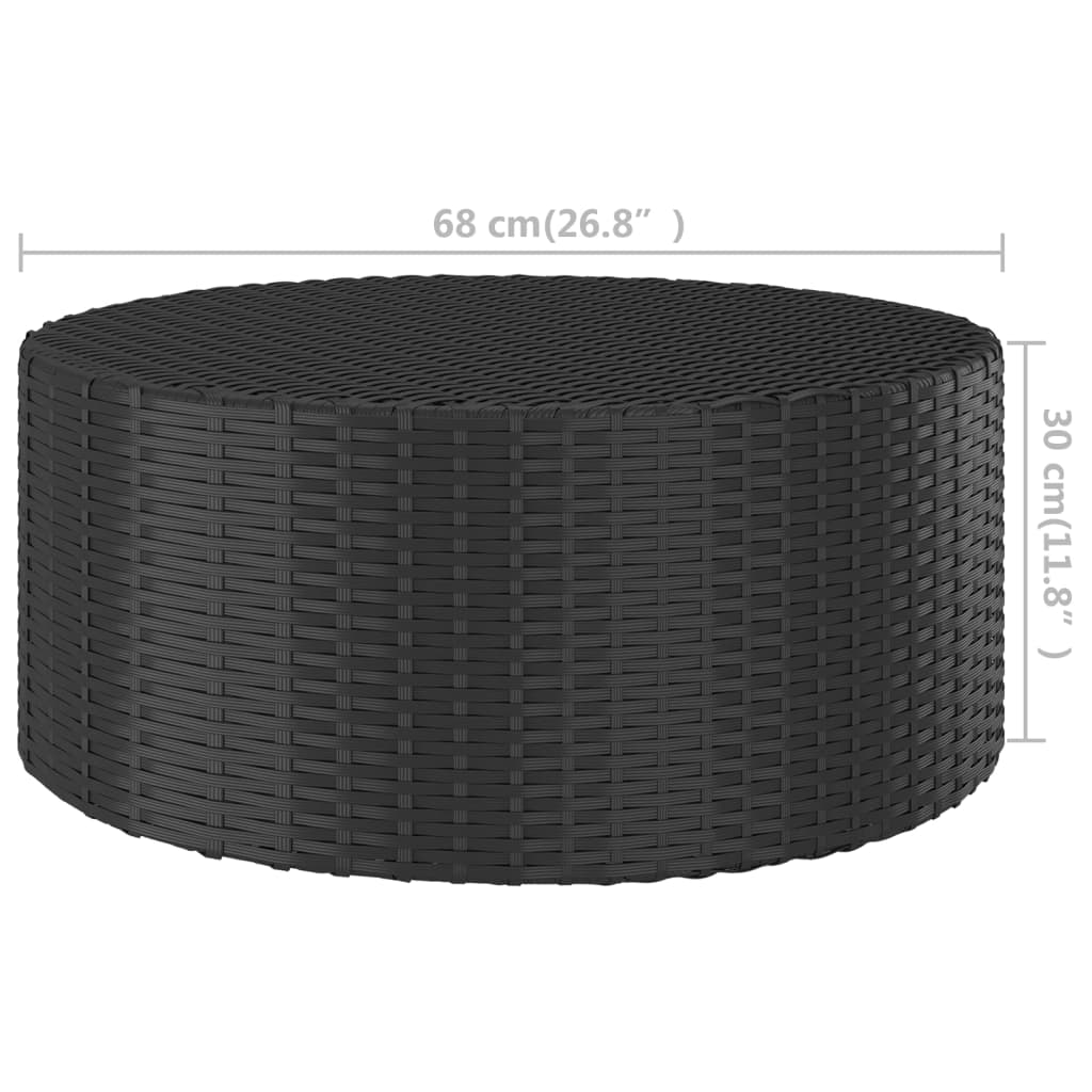 vidaXL Tebord svart 68x68x30 cm polyrotting