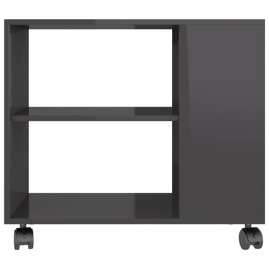 vidaXL Sidebord høyglans grå 70x35x55 cm konstruert tre