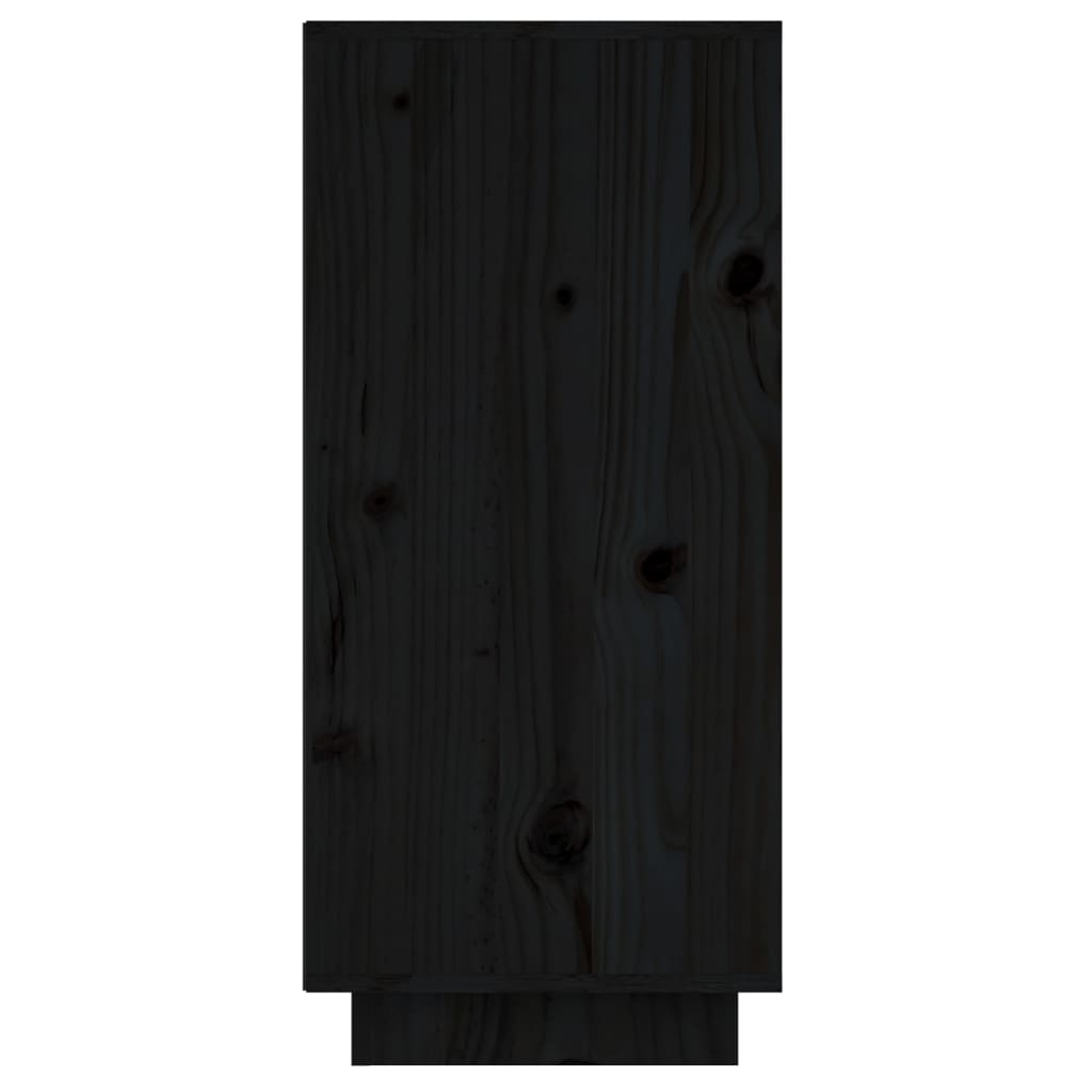 vidaXL Skjenk svart 60x34x75 cm heltre furu