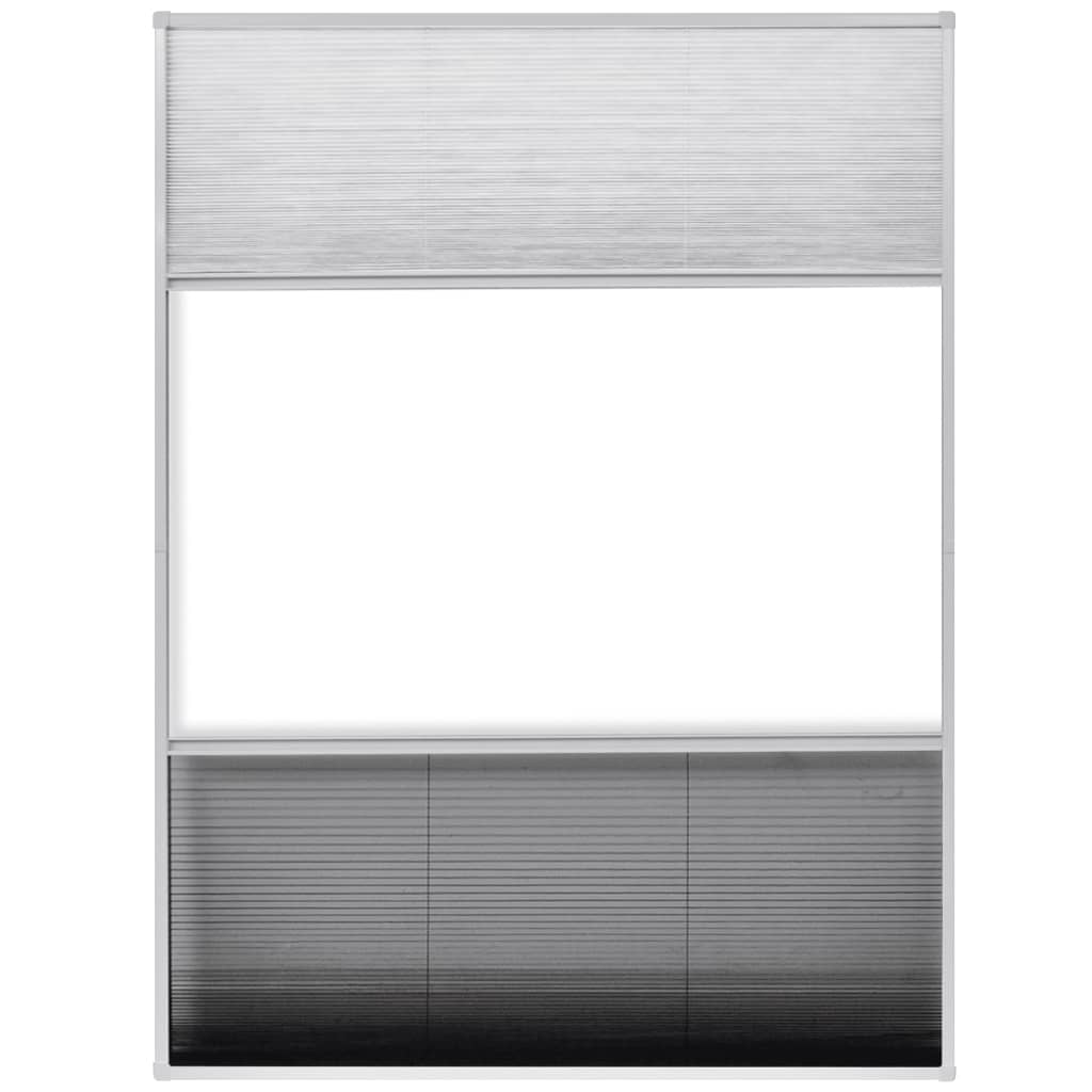 vidaXL Plissert insektskjerm vindu aluminium 60x80 cm med solskjerm