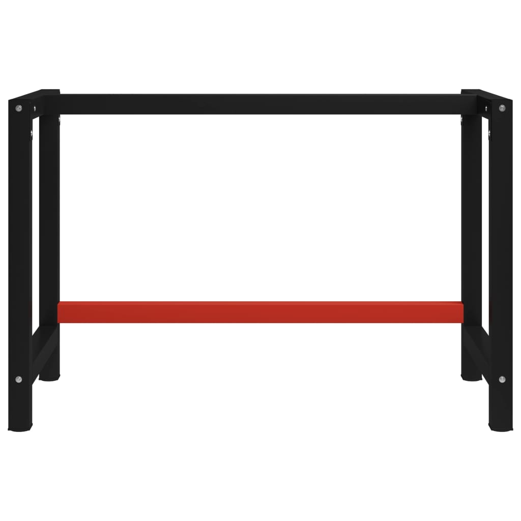 vidaXL Ramme til arbeidsbenk 120x57x79 cm svart og rød