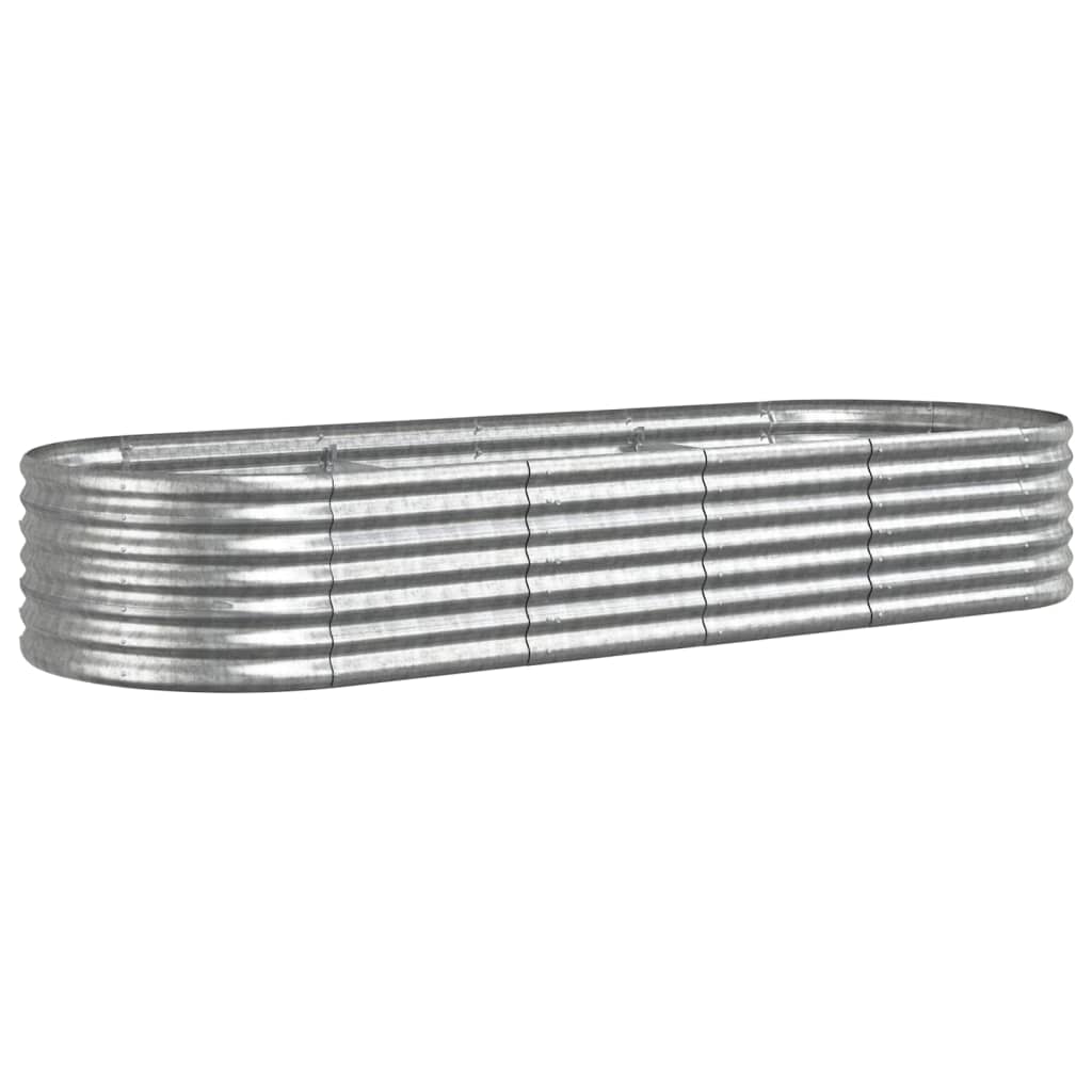 vidaXL Høybed pulverlakkert stål 224x80x36 cm sølv
