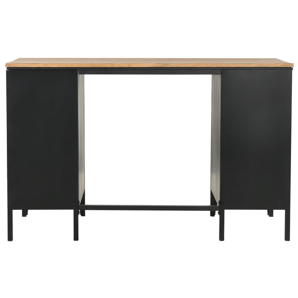 vidaXL Dobbelt skrivebord heltre edelgran og stål 120x50x76 cm