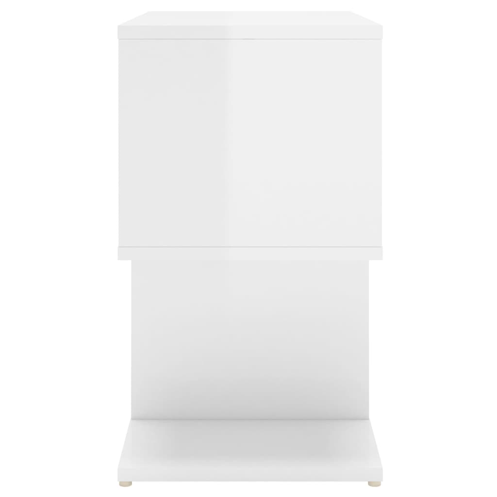 vidaXL Nattbord høyglans hvit 50x30x51,5 cm sponplate