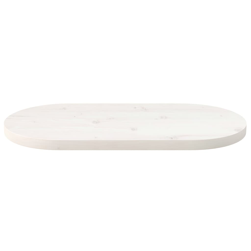 vidaXL Bordplate hvit 60x30x2,5 cm heltre furu oval
