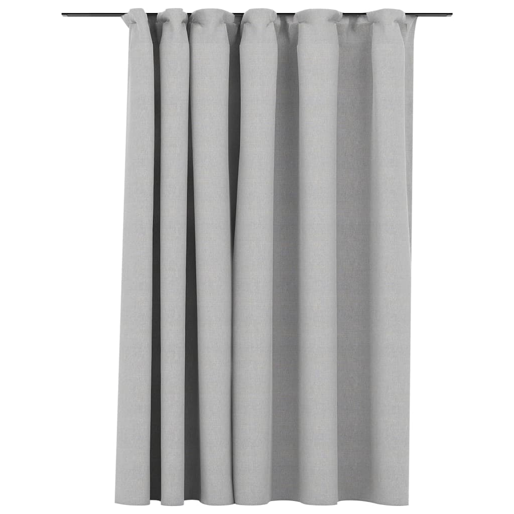 vidaXL Lystett gardin med kroker og lin-design grå 290x245 cm