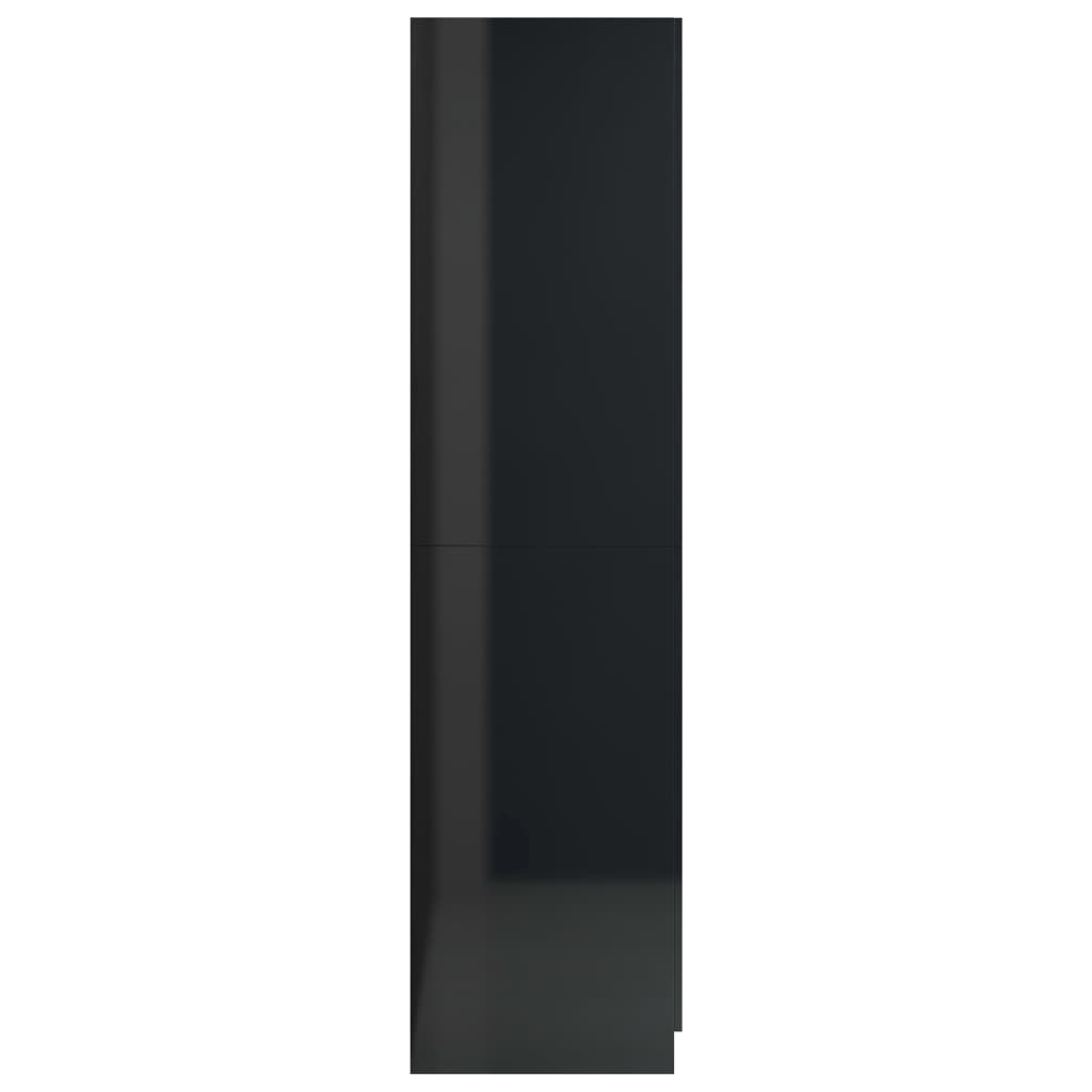 vidaXL Garderobe høyglans svart 80x52x180 cm sponplate
