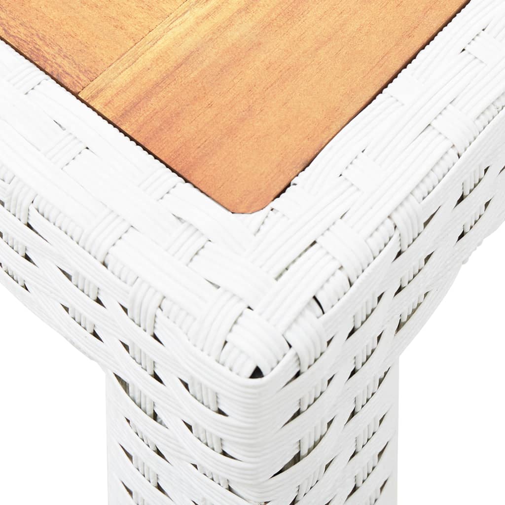 vidaXL Hagebord hvit 150x90x75 cm polyrotting og heltre akasie