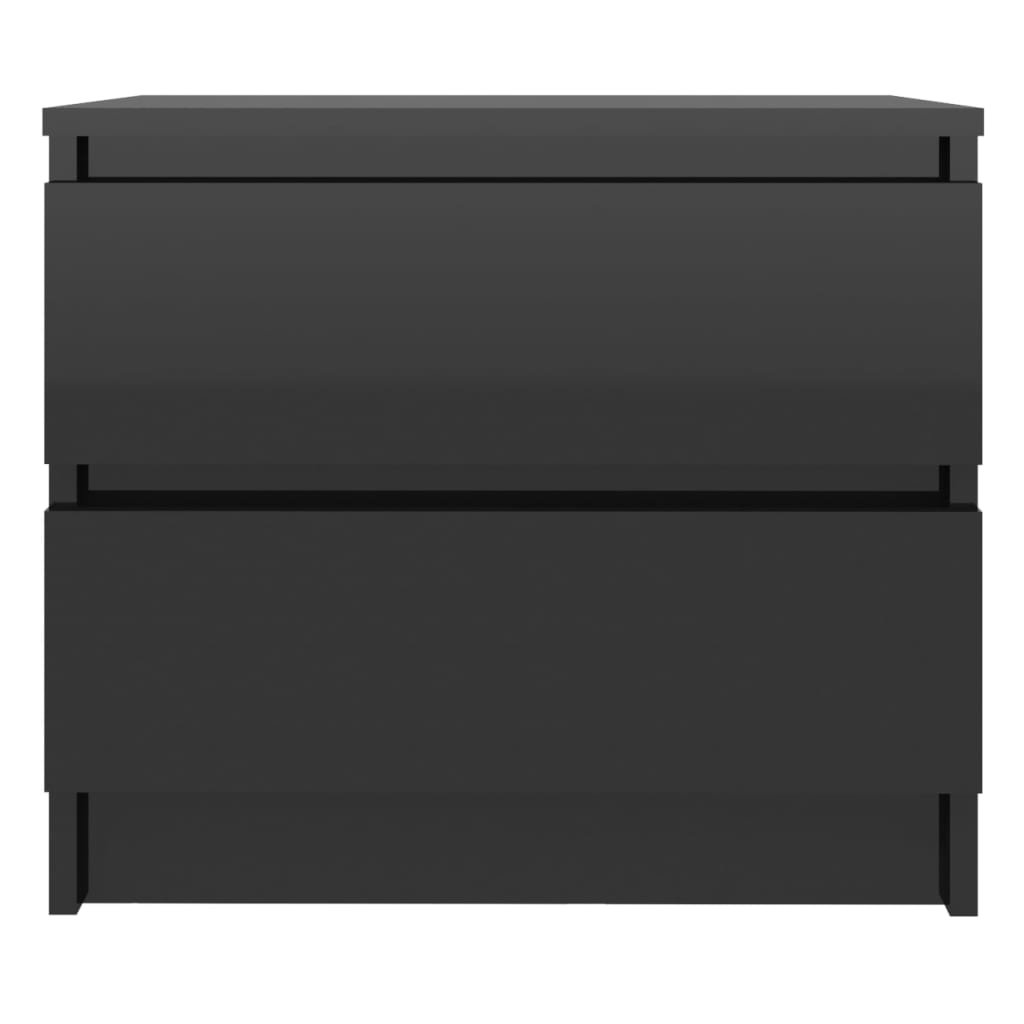 vidaXL Nattbord 2 stk høyglans svart 50x39x43,5 cm sponplate