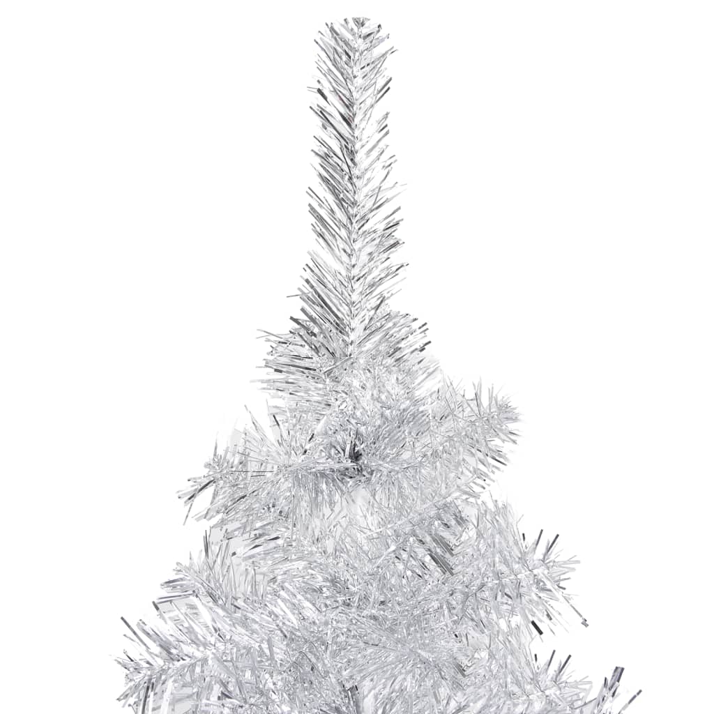 vidaXL Kunstig juletre med LED og kulesett i sølv 240 cm PET