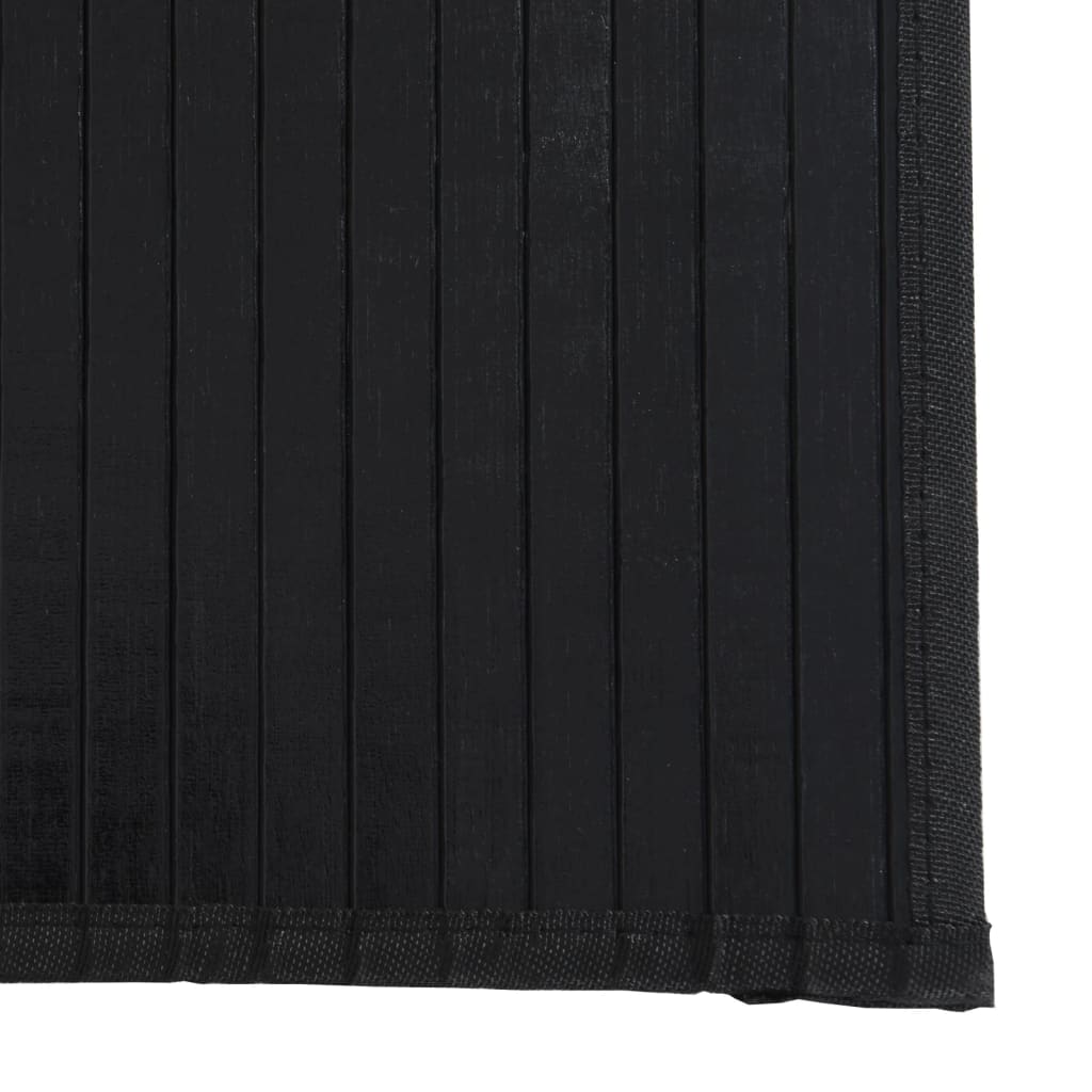 vidaXL Teppe firkantet svart 100x100 cm bambus