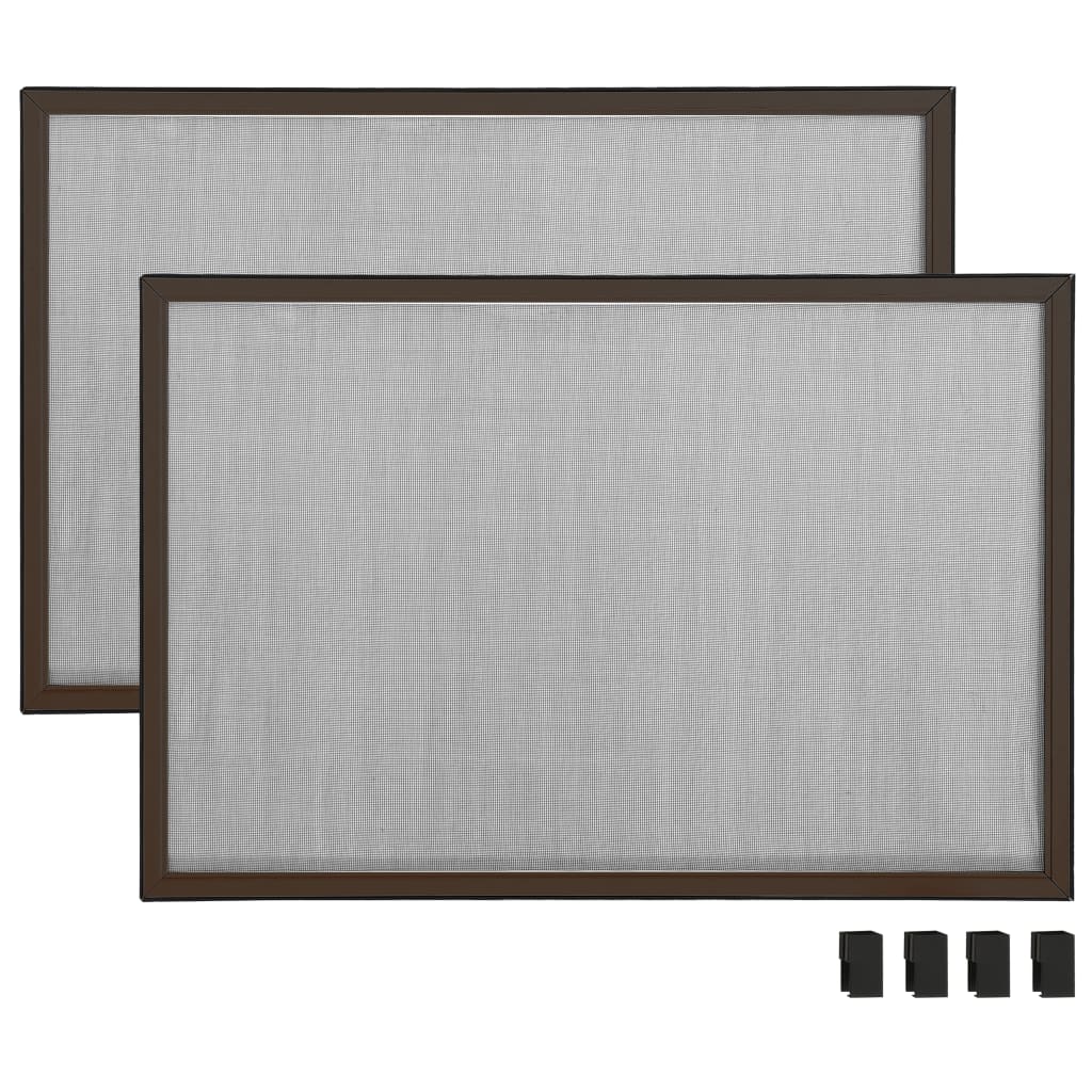 vidaXL Utvidbar insektskjerm for vindu brun (100-193)x75 cm