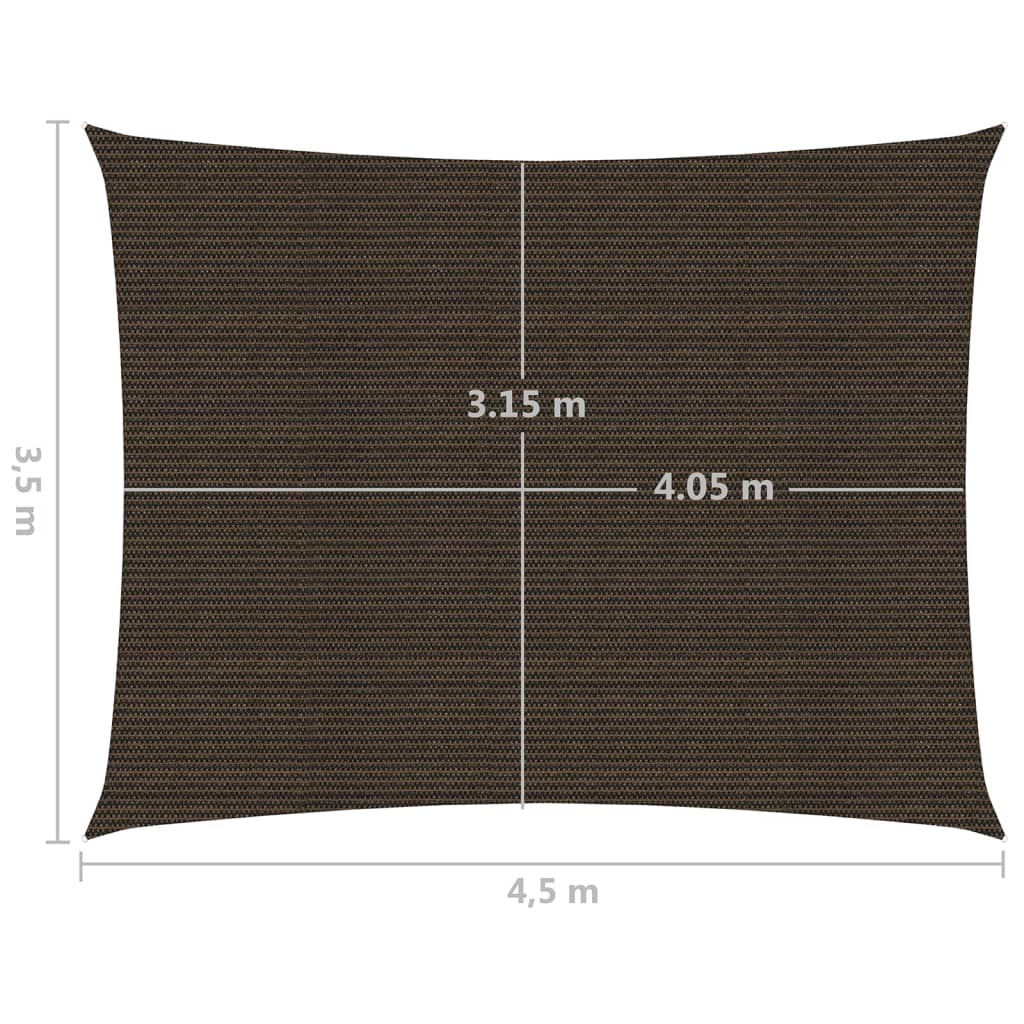 vidaXL Solseil 160 g/m² brun 3,5x4,5 m HDPE