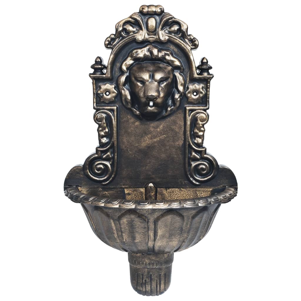 vidaXL Veggfontene med løvehode bronse