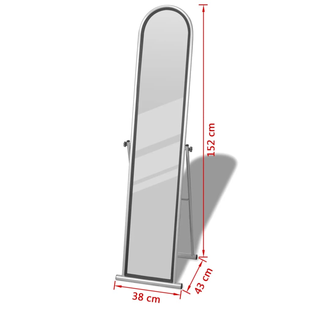 Frittstående Speil Full Lengde Rektangulært - Grå