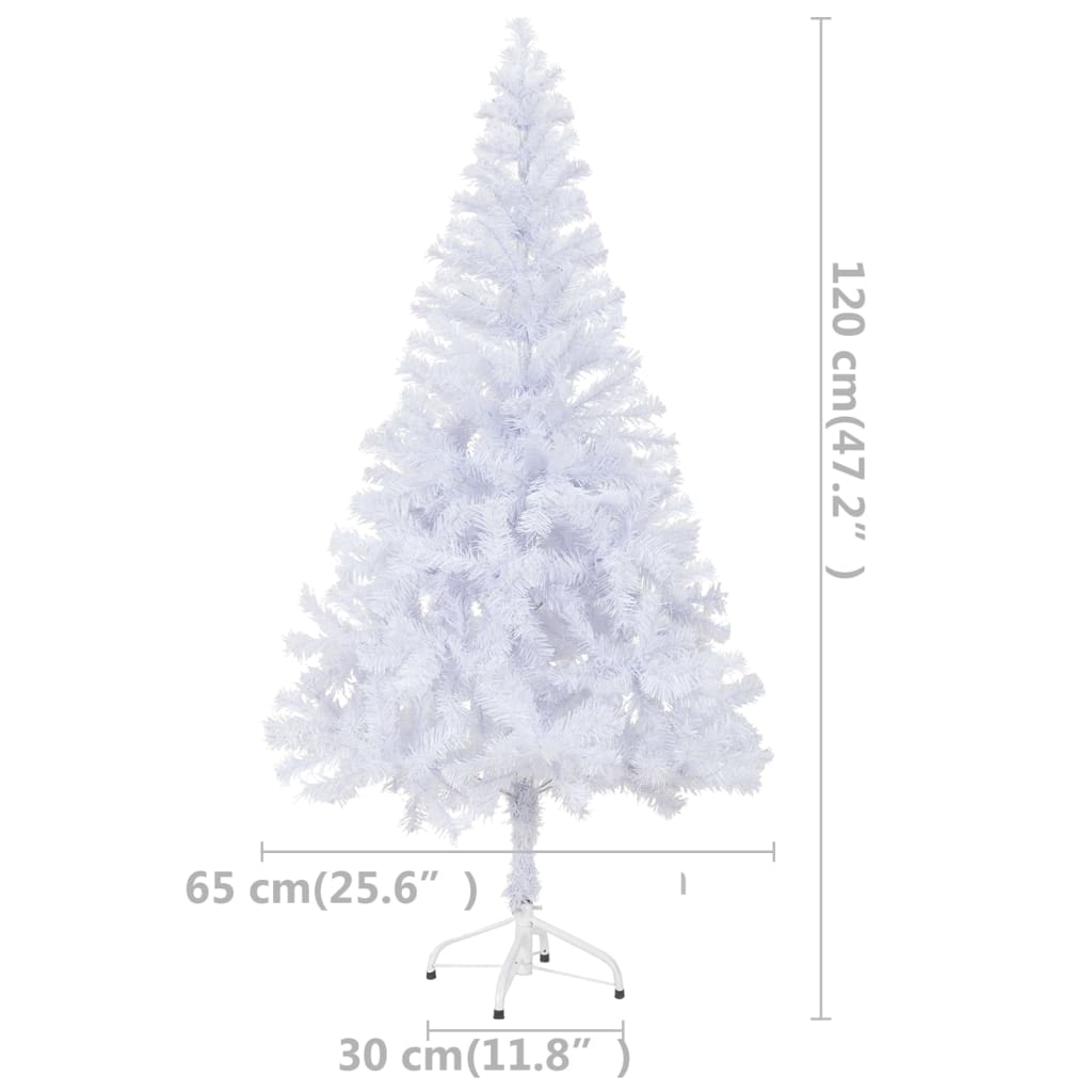 vidaXL Forhåndsbelyst kunstig juletre med stativ 120 cm 230 grener