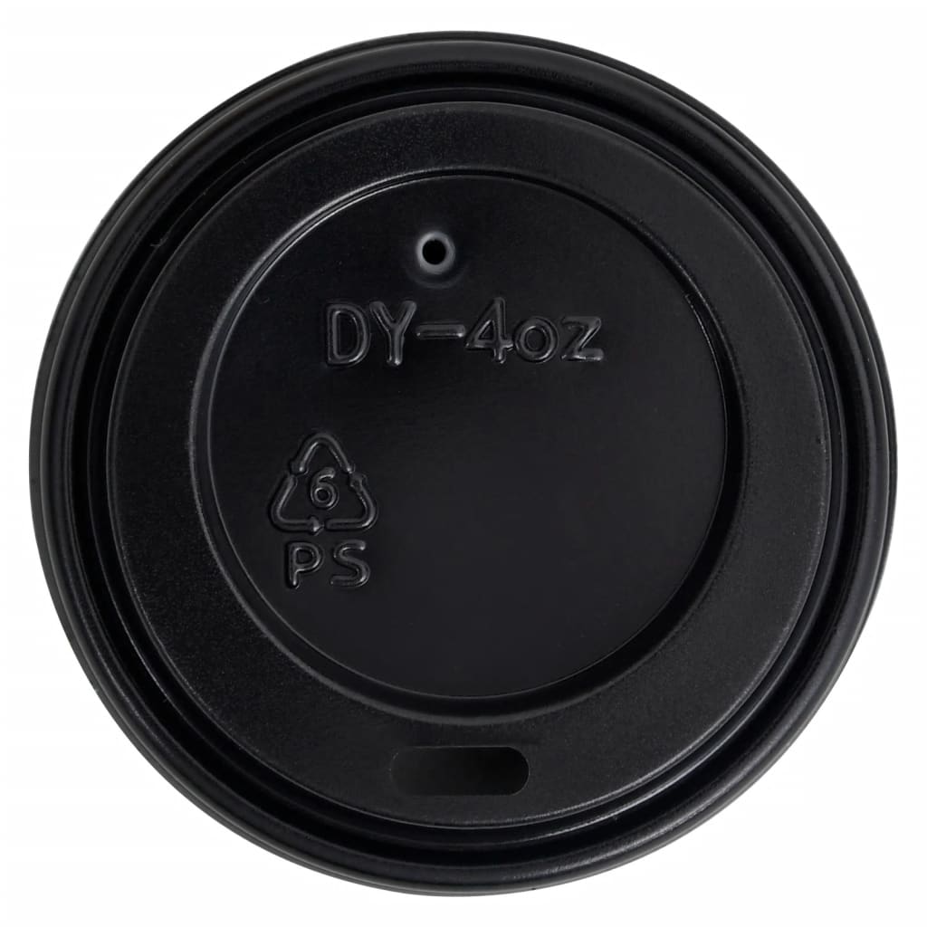 vidaXL Kaffepapirkopper med lokk 120 ml 500 stk svart