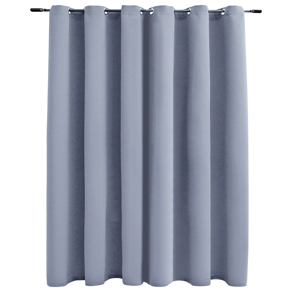 vidaXL Lystett gardin med metallringer grå 290x245 cm
