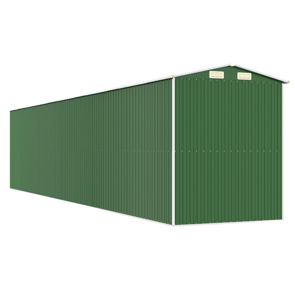 vidaXL Hageskur grønn 192x938x223 cm galvanisert stål