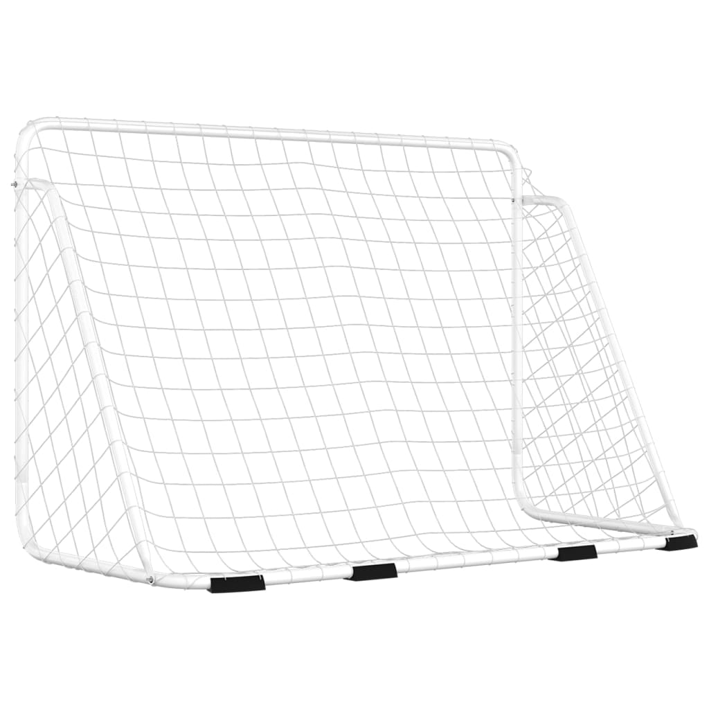 vidaXL Fotballmål med nett hvit 180x90x120 cm stål