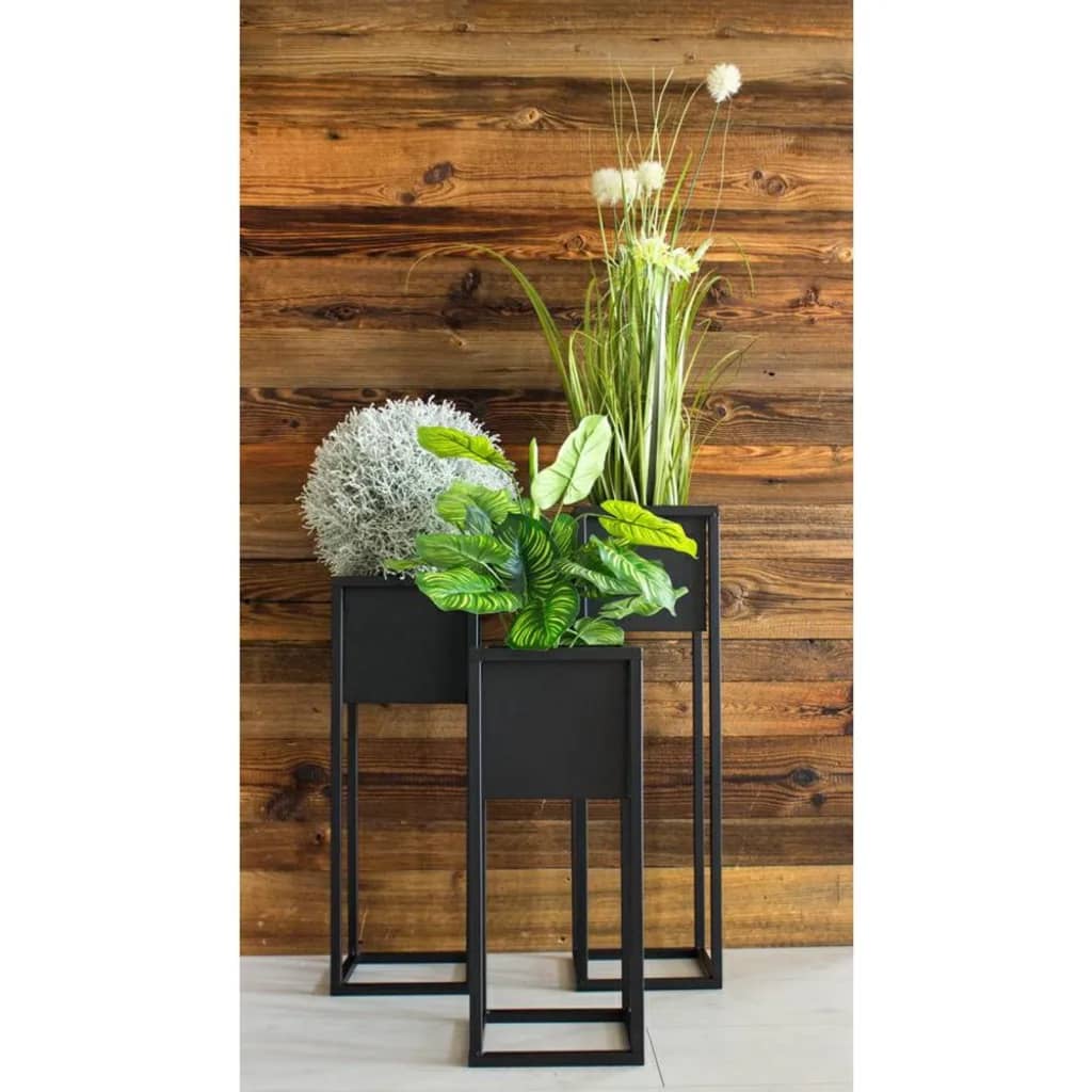 Home&Styling Blomsterpotte på stativ metall svart 50 cm