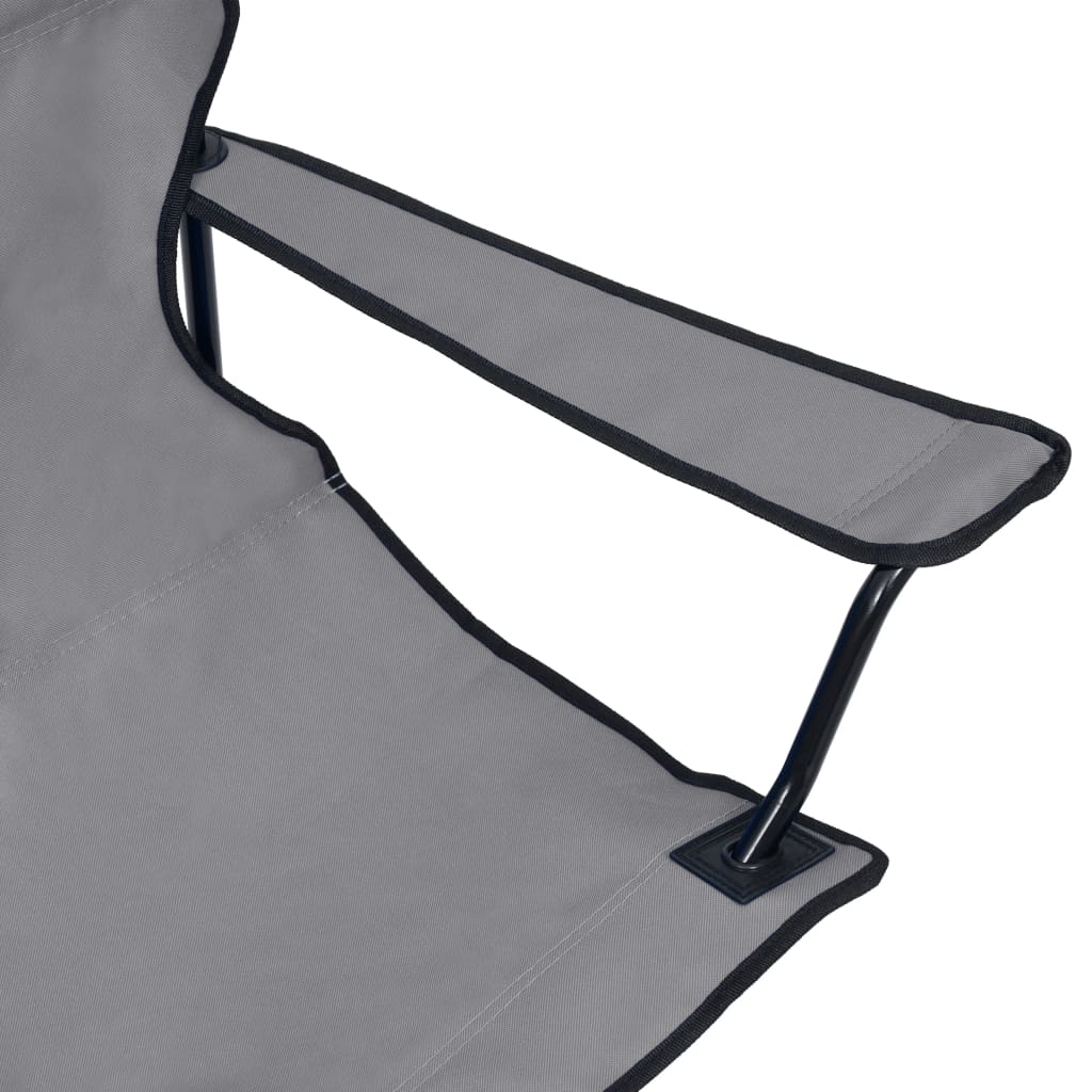 vidaXL 2-seters campingstol sammenleggbar stål og stoff grå