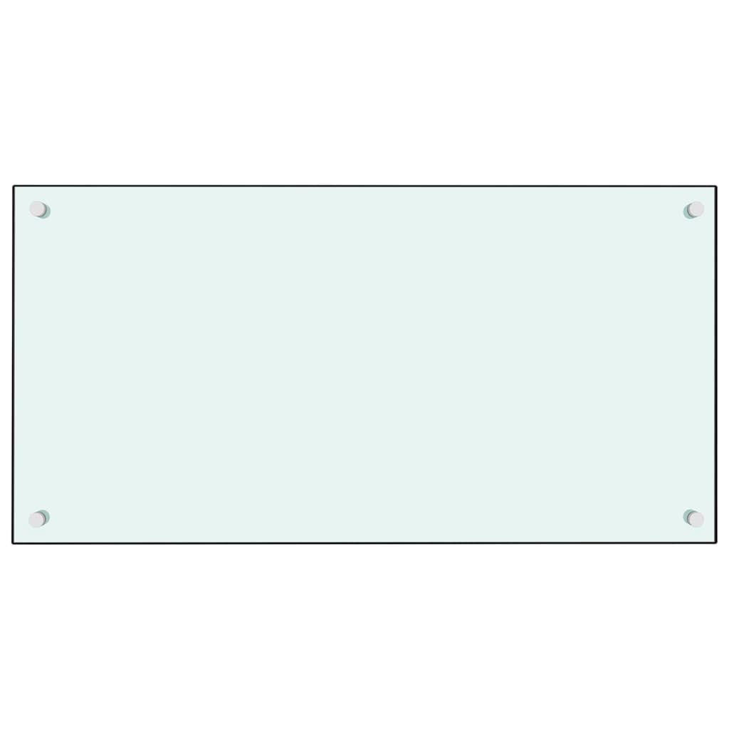 vidaXL Kjøkkenplate hvit 80x40 cm herdet glass