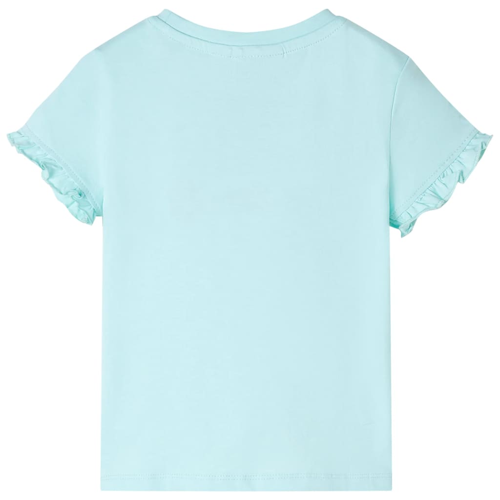 T-skjorte for barn med korte ermer lyseaqua 92