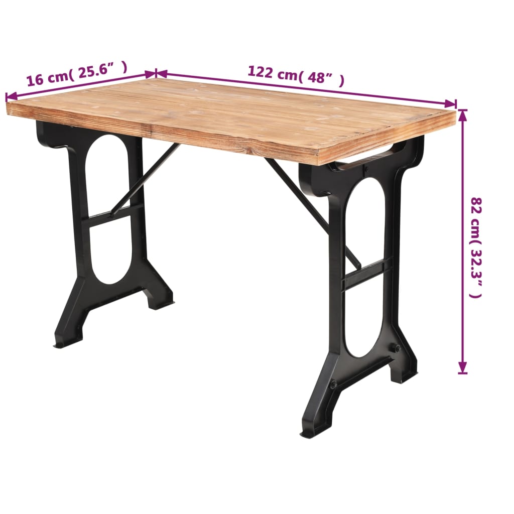 vidaXL Spisebord heltre edelgran 122x65x82 cm