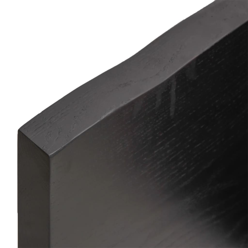 vidaXL Bordplate mørkegrå 180x50x4 cm behandlet eik naturlig kant