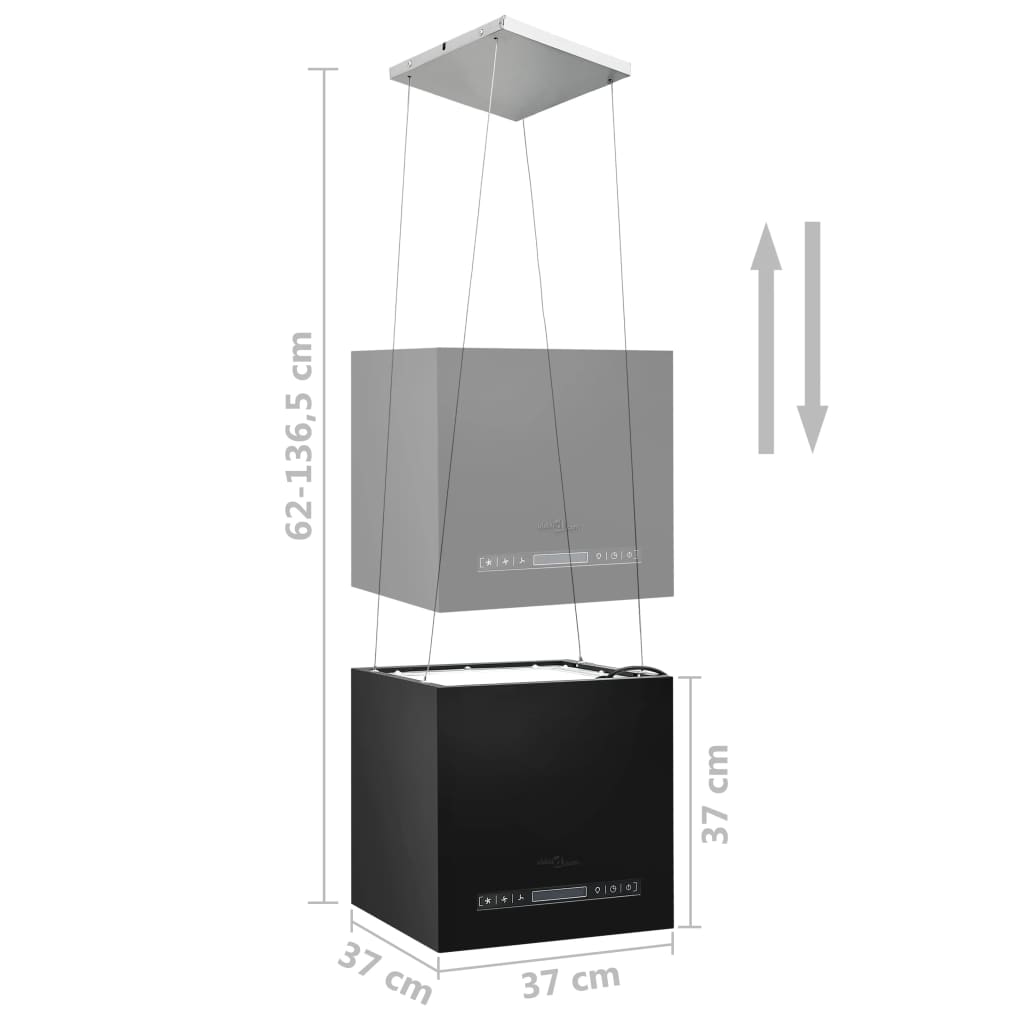 vidaXL Fritthengende kjøkkenvifte sensor LCD 37 cm pulverlakkert stål
