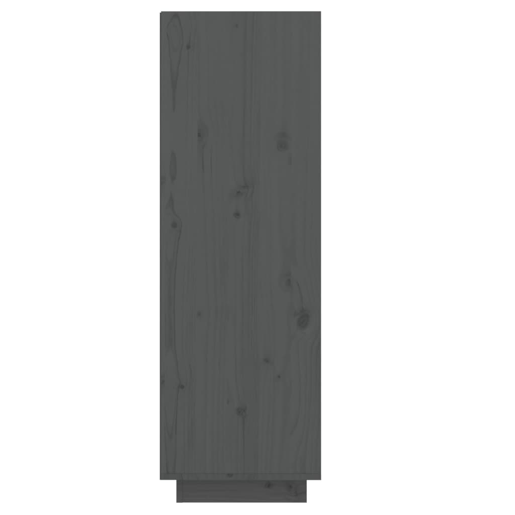 vidaXL Skoskap grå 34x30x105 cm heltre furu