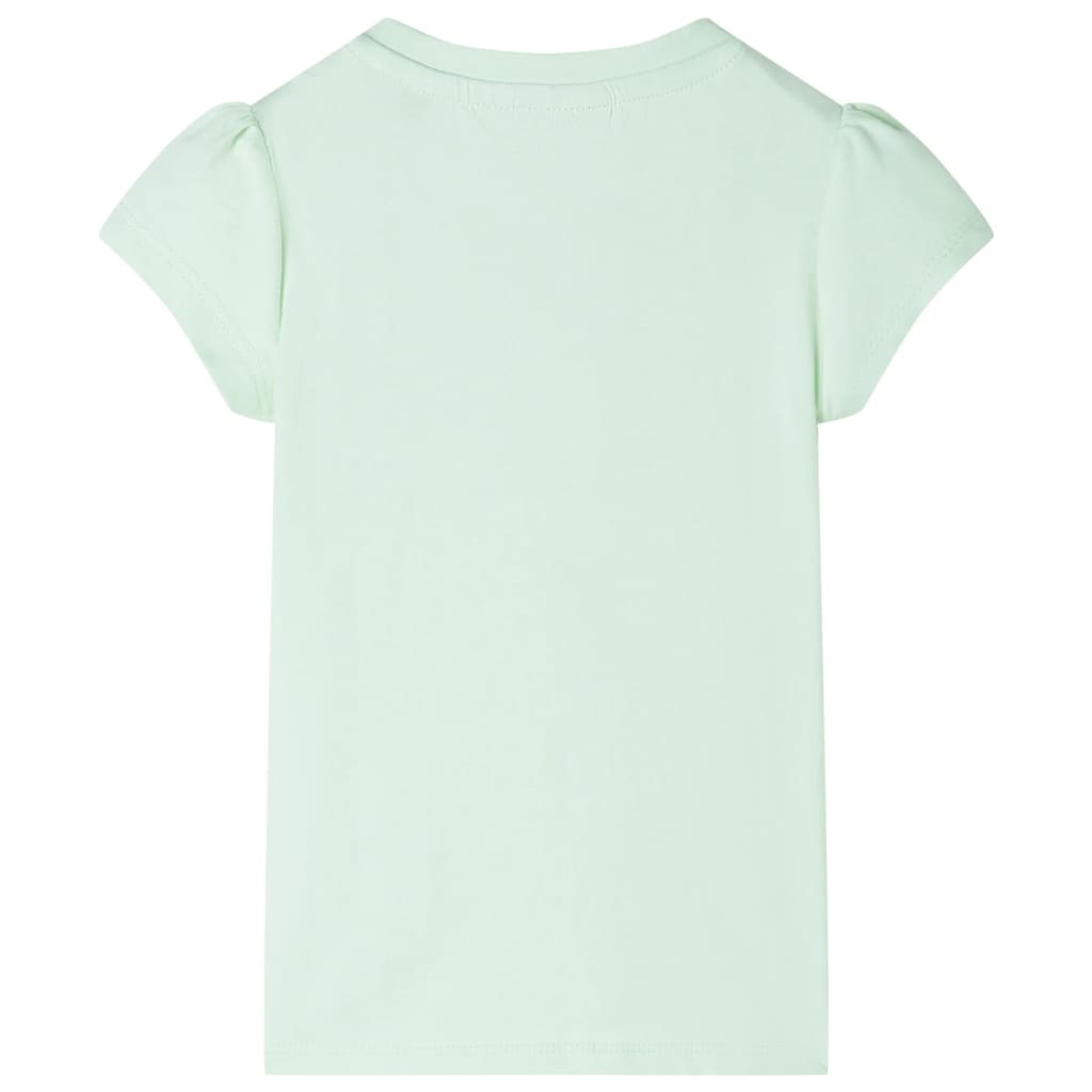 T-skjorte for barn med volangermer myk grønn 92