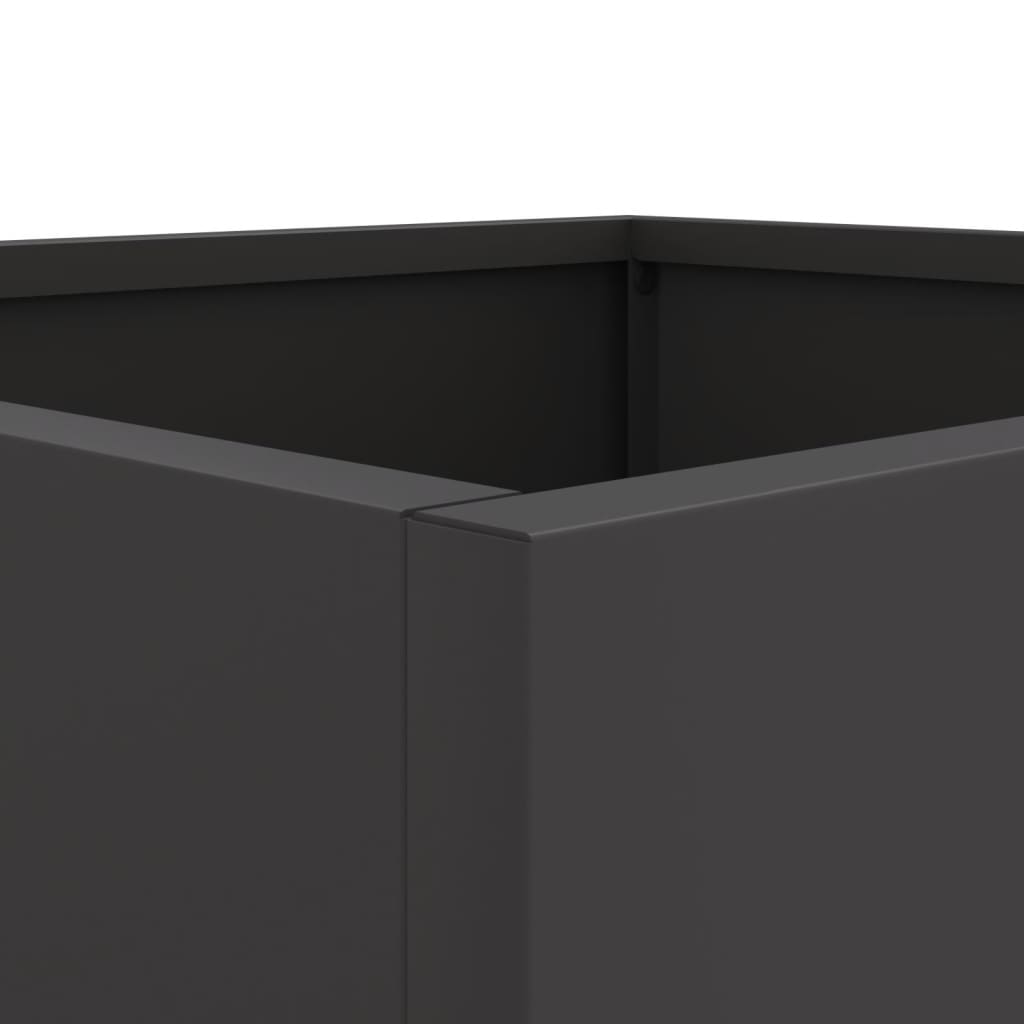 vidaXL Plantekasser 2 stk svart 49x47x46 cm kaldvalset stål