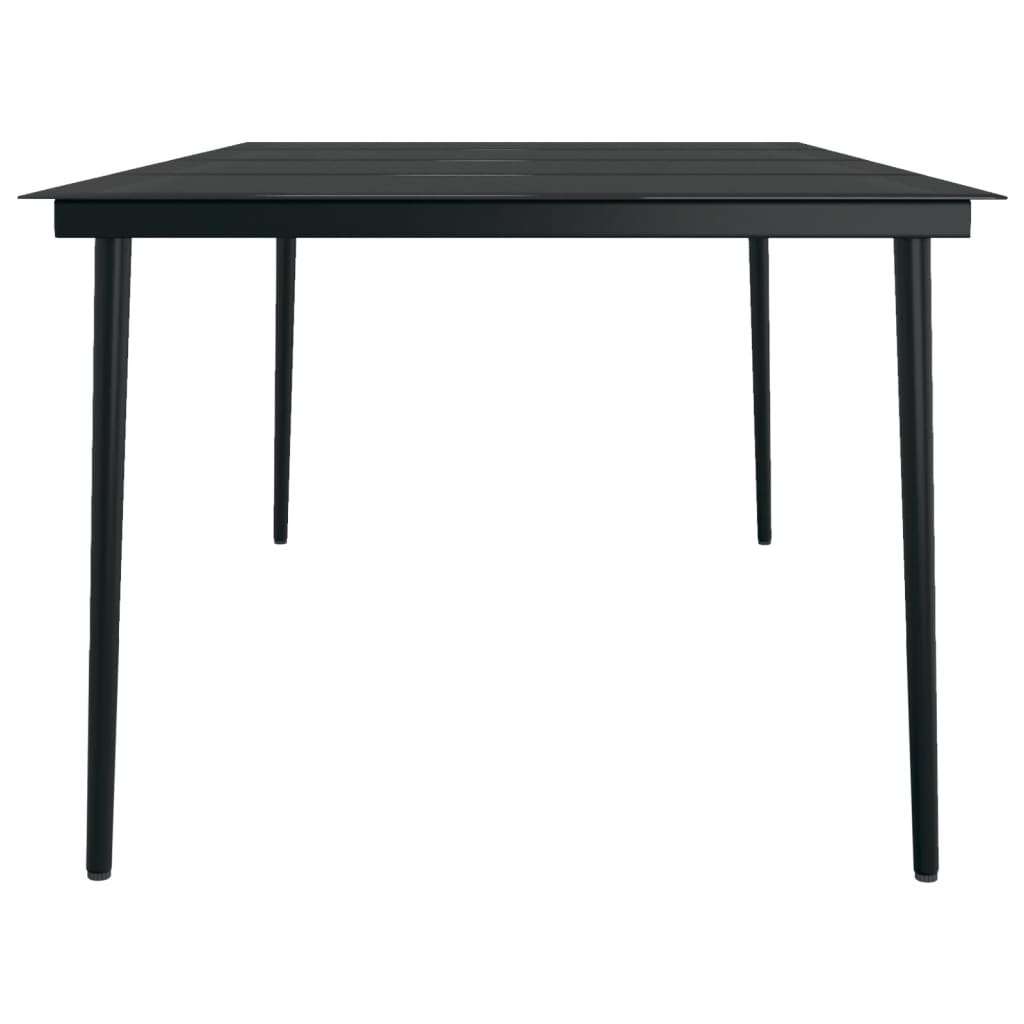 vidaXL Hagebord svart 200x100x74 cm stål og glass