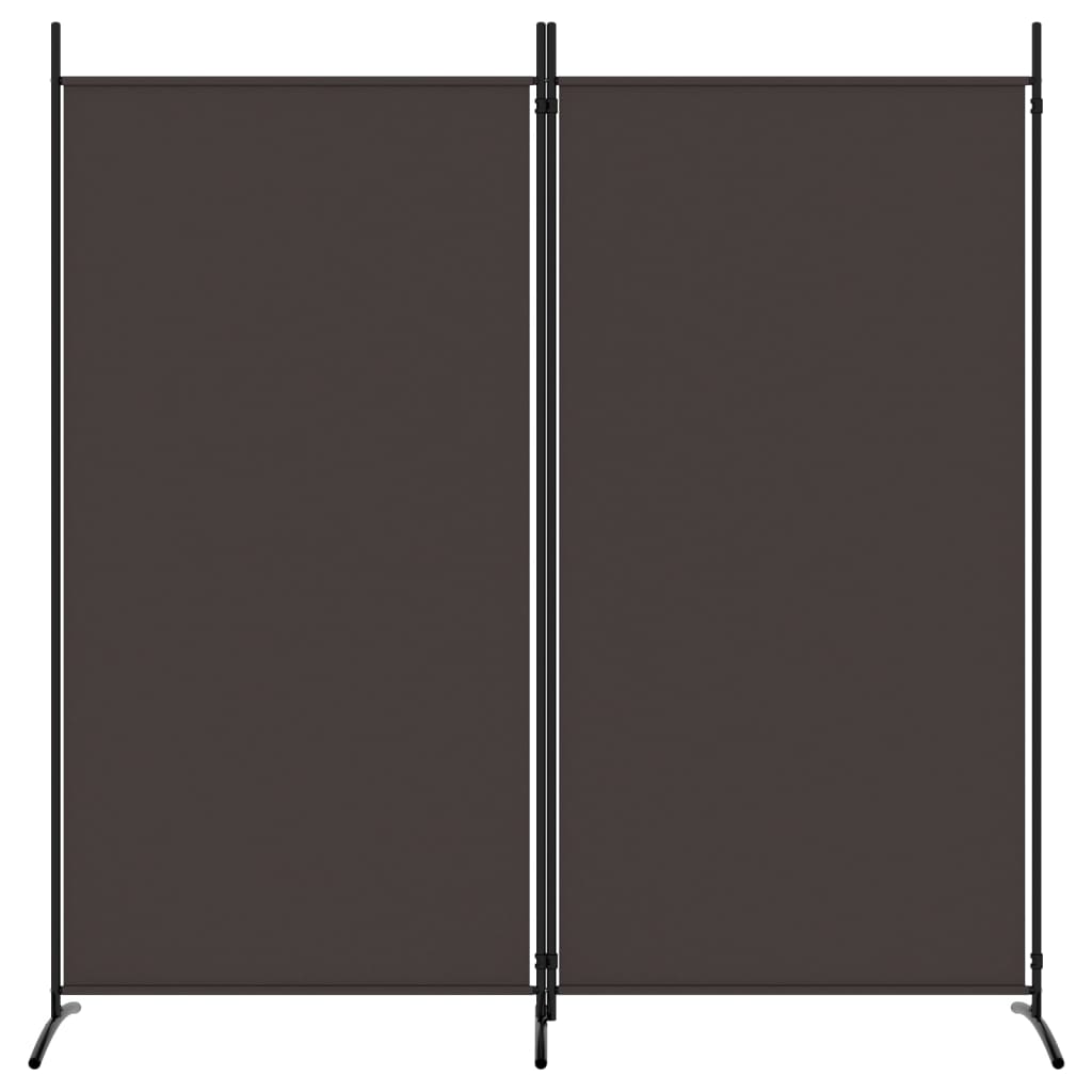vidaXL Romdeler med 2 paneler brun 175x180 cm stoff