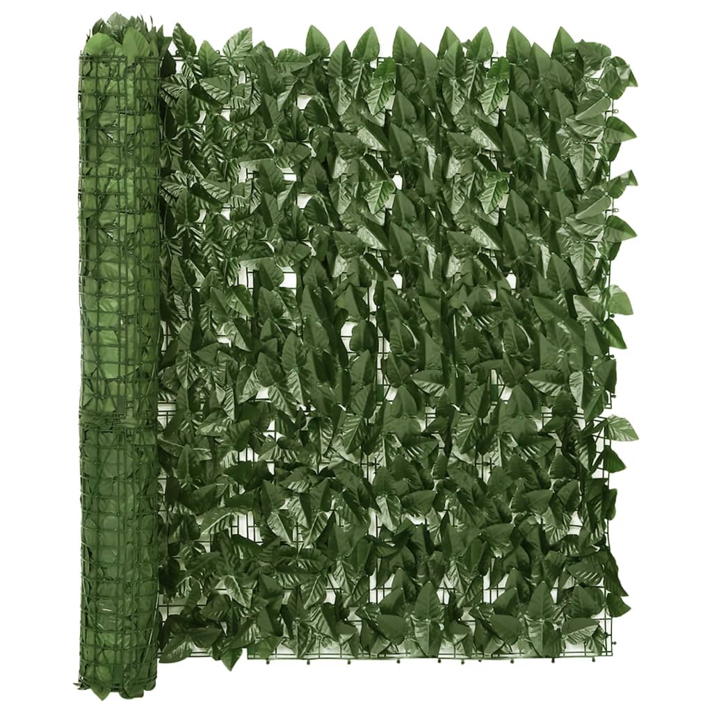 vidaXL Balkongskjerm med mørkegrønne blader 600x100 cm